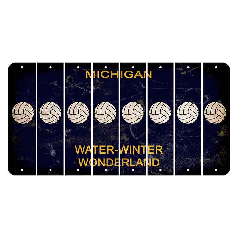 Michigan Water Winter Wonderland Cut License Plate Strips (Set of 8) Volleyball