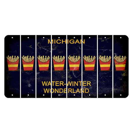 Michigan Water Winter Wonderland Cut License Plate Strips (Set of 8) French Fries