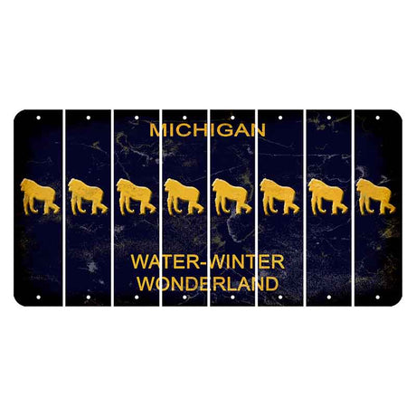 Michigan Water Winter Wonderland Cut License Plate Strips (Set of 8) Gorilla