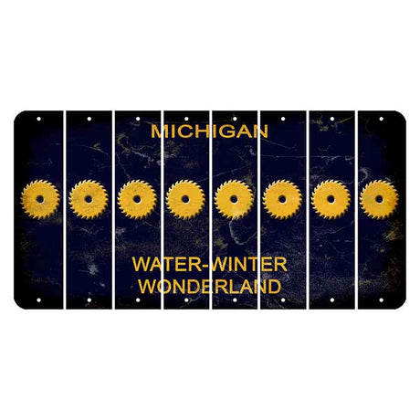 Michigan Water Winter Wonderland Cut License Plate Strips (Set of 8) Saw Blade