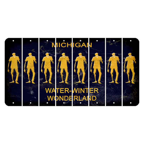 Michigan Water Winter Wonderland Cut License Plate Strips (Set of 8) Zombie