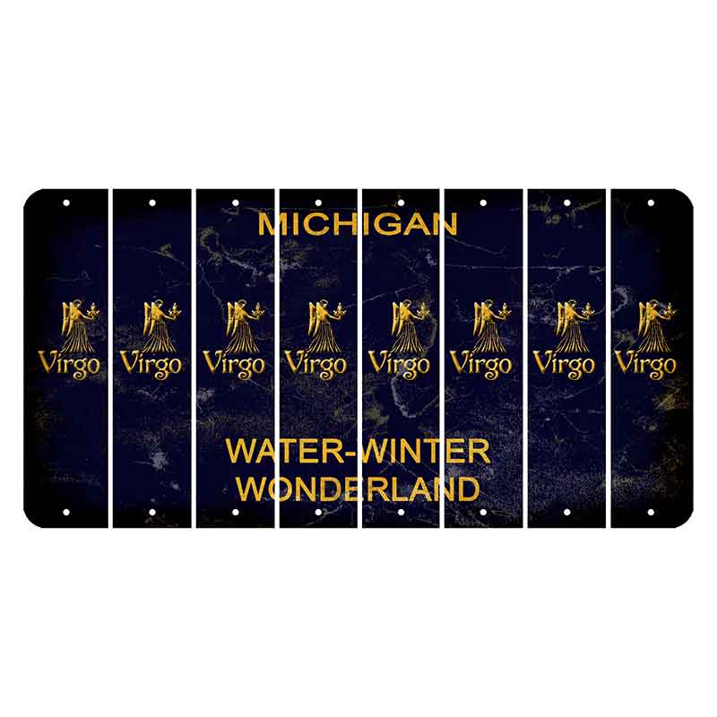 Michigan Water Winter Wonderland Cut License Plate Strips (Set of 8) Zodiac Sign - Virgo