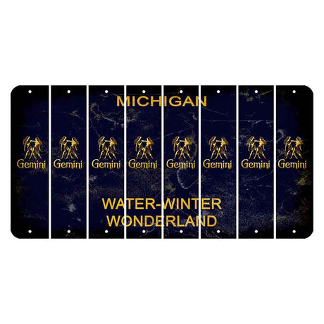 Michigan Water Winter Wonderland Cut License Plate Strips (Set of 8) Zodiac Sign - Gemini