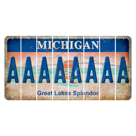 Michigan Great Lakes Splendor Cut License Plate Strips (Set of 8) A