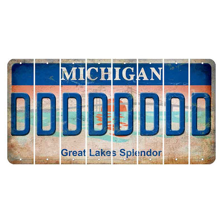 Michigan Great Lakes Splendor Cut License Plate Strips (Set of 8) D