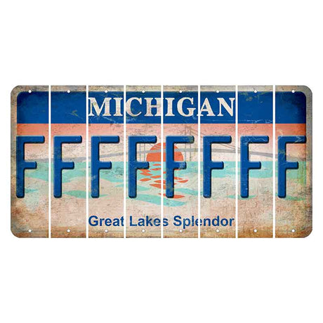 Michigan Great Lakes Splendor Cut License Plate Strips (Set of 8) F