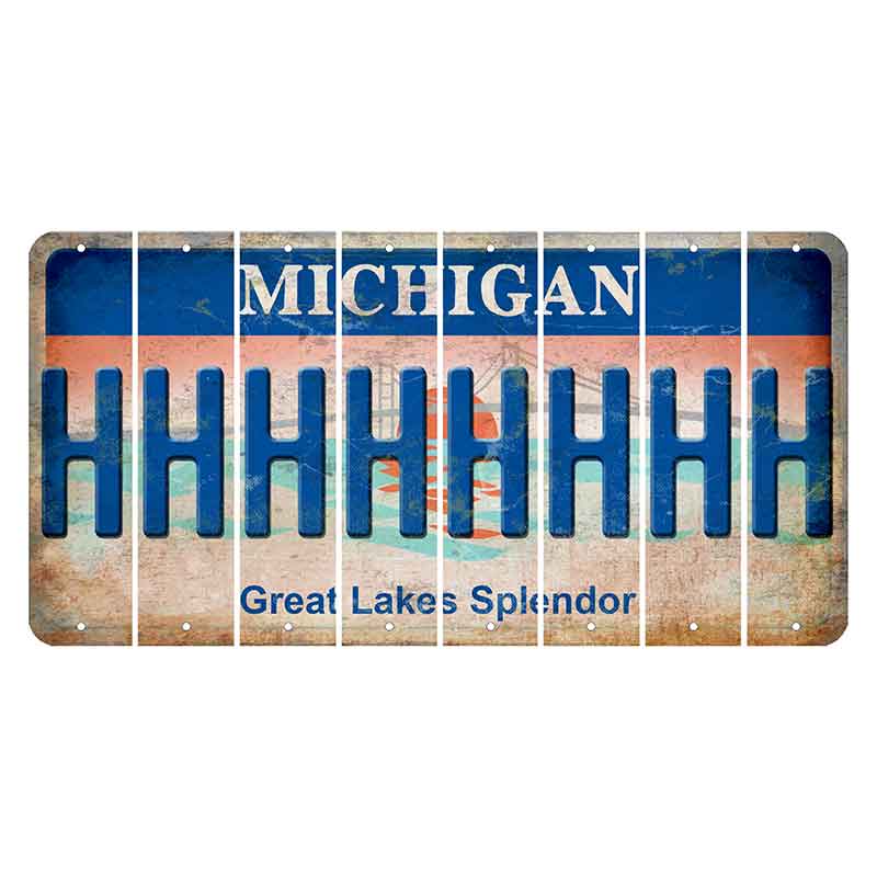 Michigan Great Lakes Splendor Cut License Plate Strips (Set of 8) H