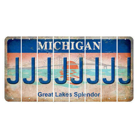 Michigan Great Lakes Splendor Cut License Plate Strips (Set of 8) J