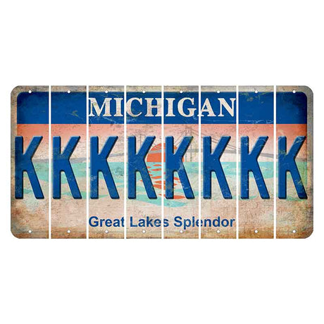 Michigan Great Lakes Splendor Cut License Plate Strips (Set of 8) K