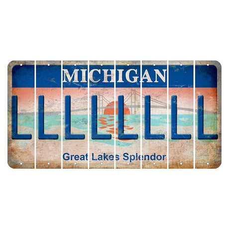 Michigan Great Lakes Splendor Cut License Plate Strips (Set of 8) L