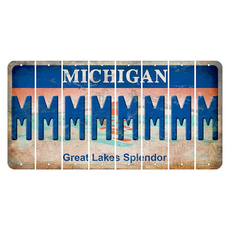 Michigan Great Lakes Splendor Cut License Plate Strips (Set of 8) M