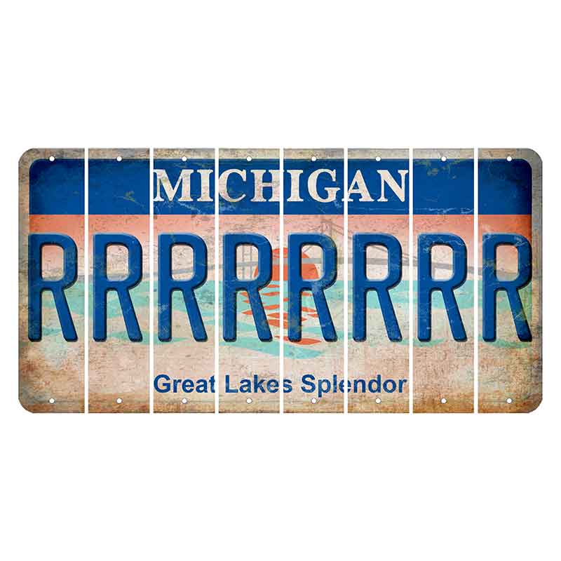 Michigan Great Lakes Splendor Cut License Plate Strips (Set of 8) R