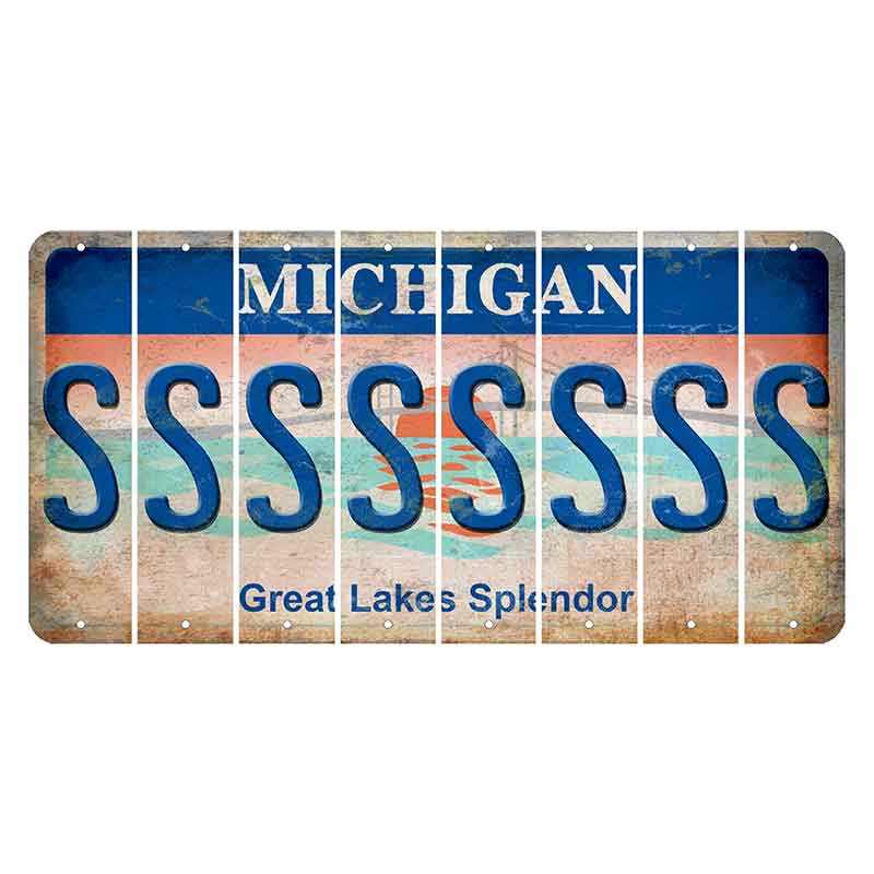 Michigan Great Lakes Splendor Cut License Plate Strips (Set of 8) S