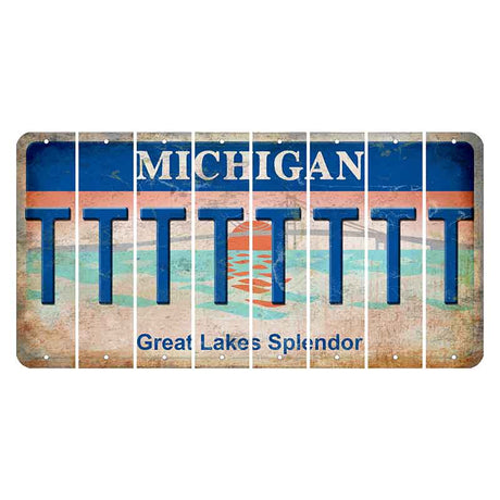 Michigan Great Lakes Splendor Cut License Plate Strips (Set of 8) T