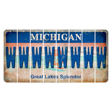 Michigan Great Lakes Splendor Cut License Plate Strips (Set of 8) W