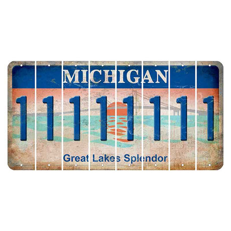 Michigan Great Lakes Splendor Cut License Plate Strips (Set of 8) 1