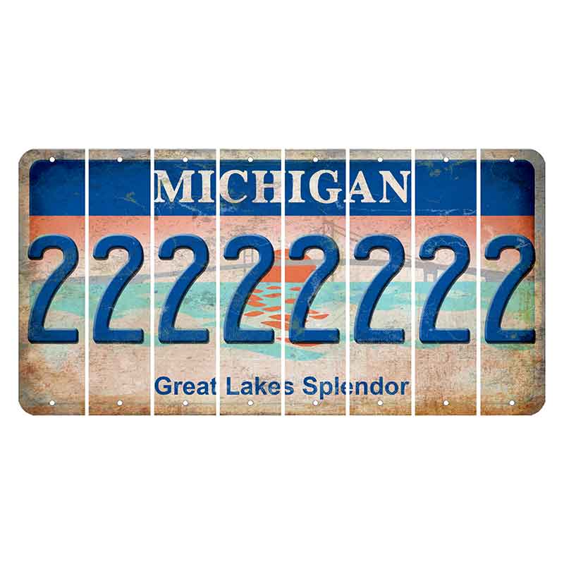 Michigan Great Lakes Splendor Cut License Plate Strips (Set of 8) 2