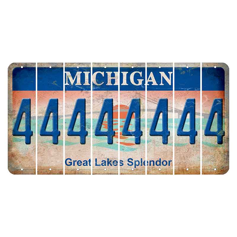 Michigan Great Lakes Splendor Cut License Plate Strips (Set of 8) 4