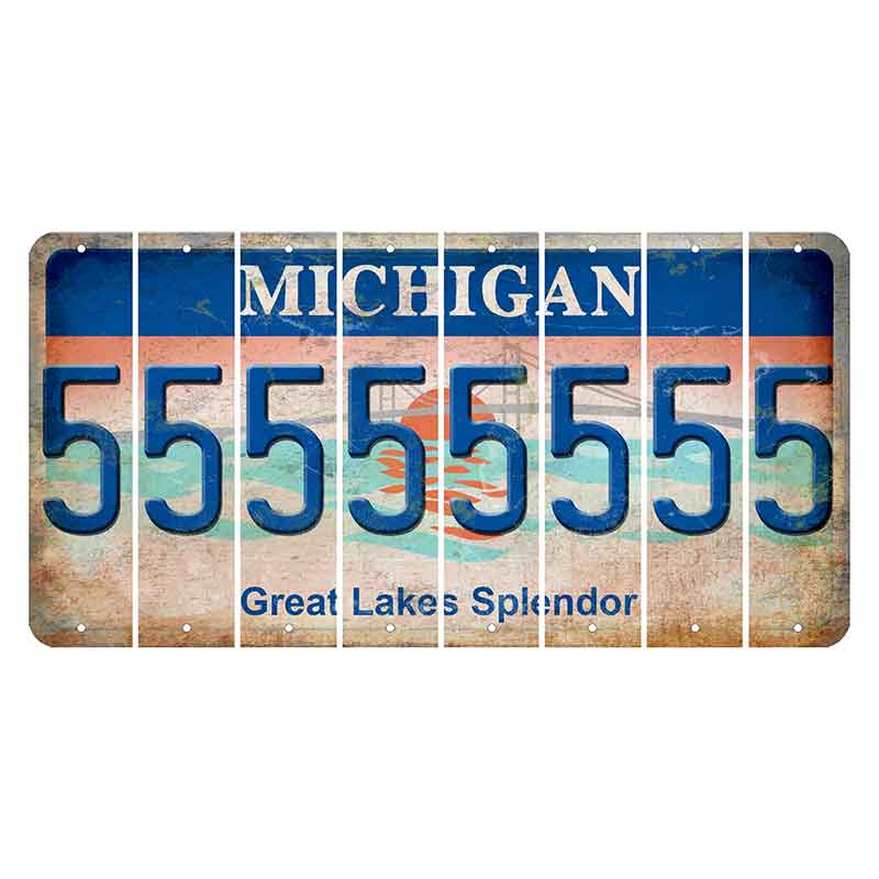 Michigan Great Lakes Splendor Cut License Plate Strips (Set of 8) 5