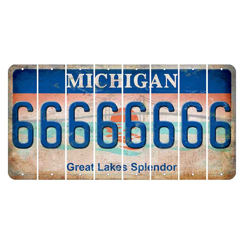 Michigan Great Lakes Splendor Cut License Plate Strips (Set of 8) 6