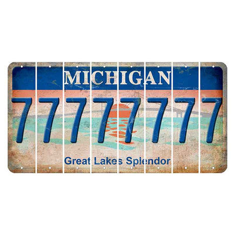 Michigan Great Lakes Splendor Cut License Plate Strips (Set of 8) 7