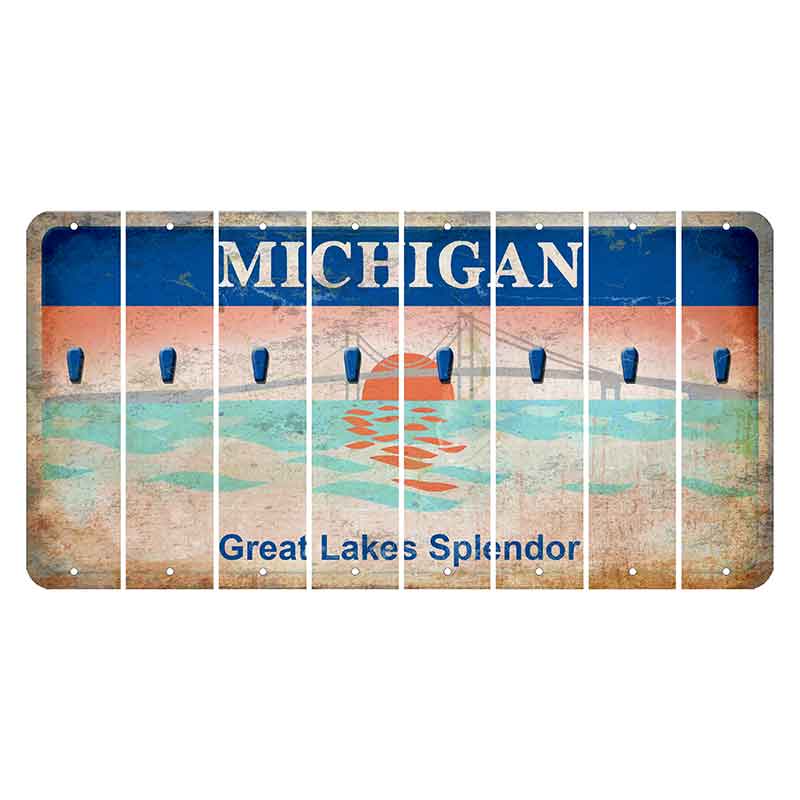 Michigan Great Lakes Splendor Cut License Plate Strips (Set of 8) Apostrophe