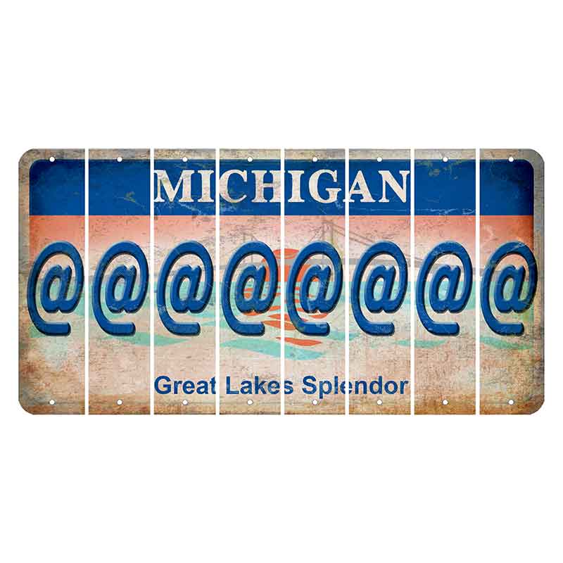 Michigan Great Lakes Splendor Cut License Plate Strips (Set of 8) At Sign