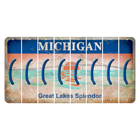 Michigan Great Lakes Splendor Cut License Plate Strips (Set of 8) Parenthesis - Left