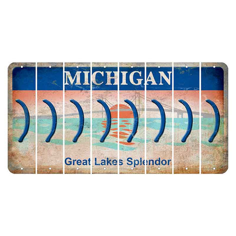 Michigan Great Lakes Splendor Cut License Plate Strips (Set of 8) Parenthesis - Right