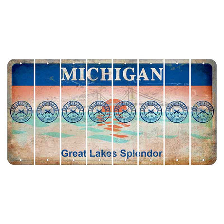 Michigan Great Lakes Splendor Cut License Plate Strips (Set of 8) 2nd Amendment