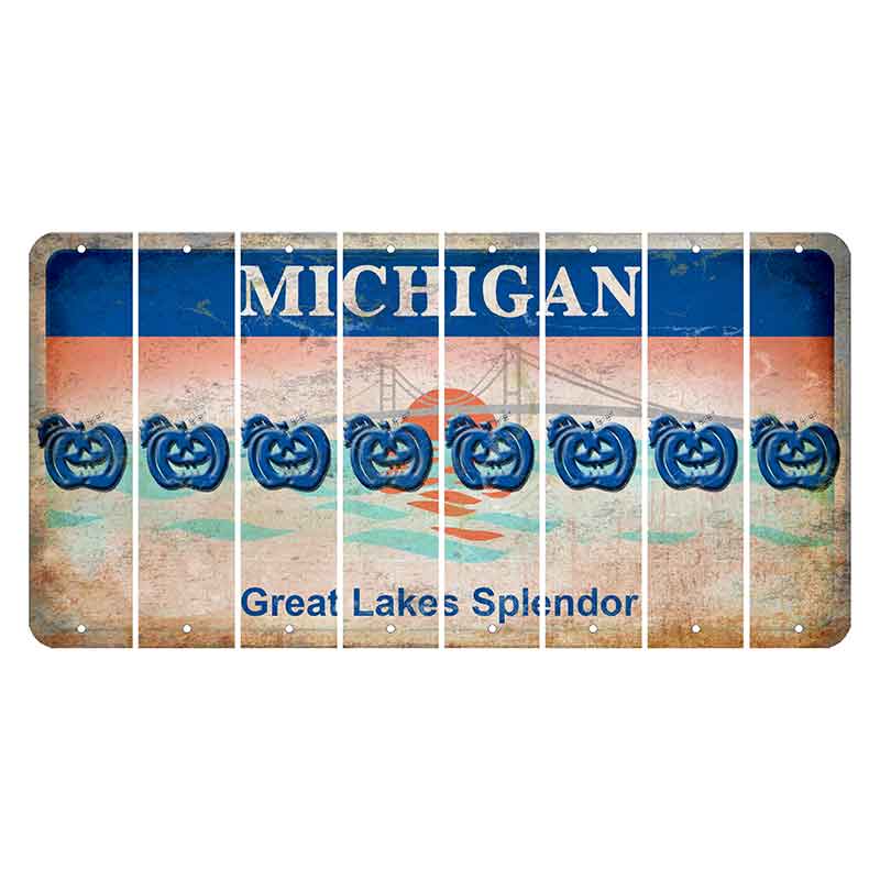 Michigan Great Lakes Splendor Cut License Plate Strips (Set of 8) Pumpkin