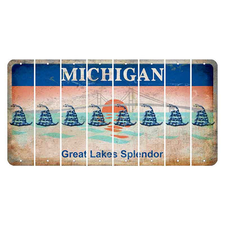 Michigan Great Lakes Splendor Cut License Plate Strips (Set of 8) Gadsden