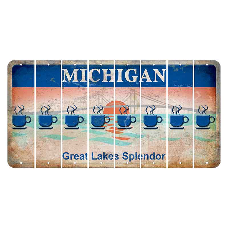 Michigan Great Lakes Splendor Cut License Plate Strips (Set of 8) Coffee Mug