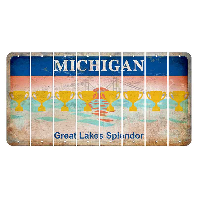 Michigan Great Lakes Splendor Cut License Plate Strips (Set of 8) Trophy