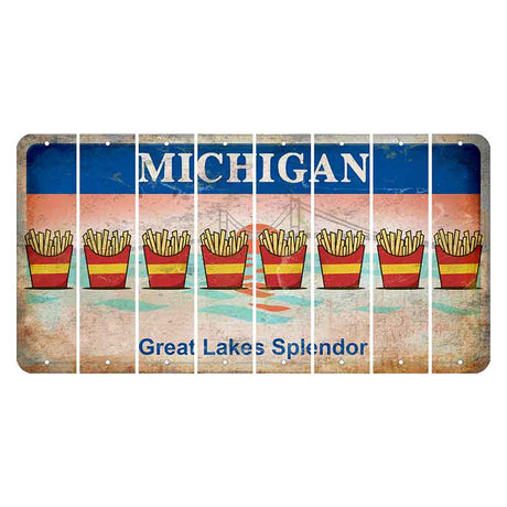 Michigan Great Lakes Splendor Cut License Plate Strips (Set of 8) French Fries