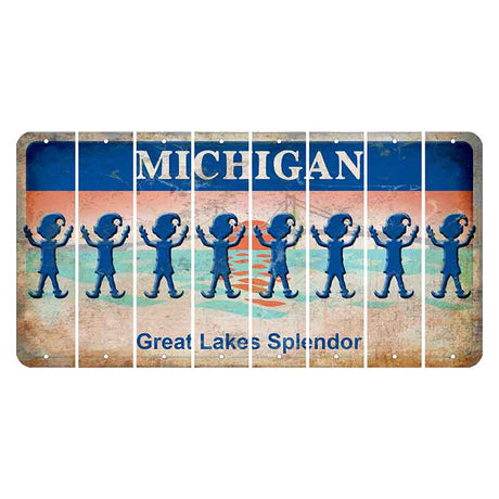 Michigan Great Lakes Splendor Cut License Plate Strips (Set of 8) Elf