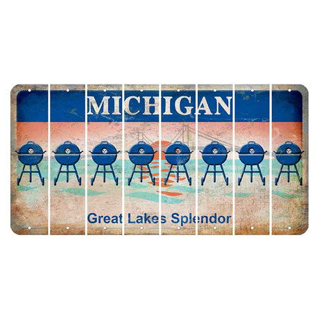 Michigan Great Lakes Splendor Cut License Plate Strips (Set of 8) Grill