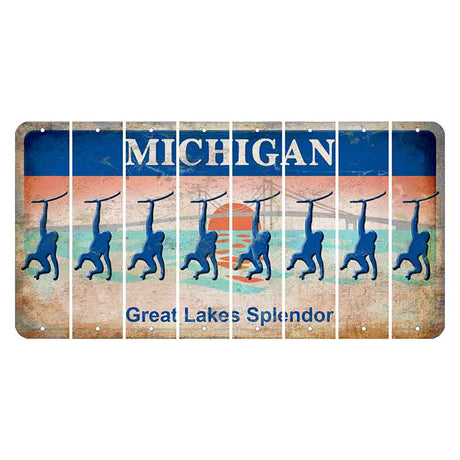 Michigan Great Lakes Splendor Cut License Plate Strips (Set of 8) Monkey