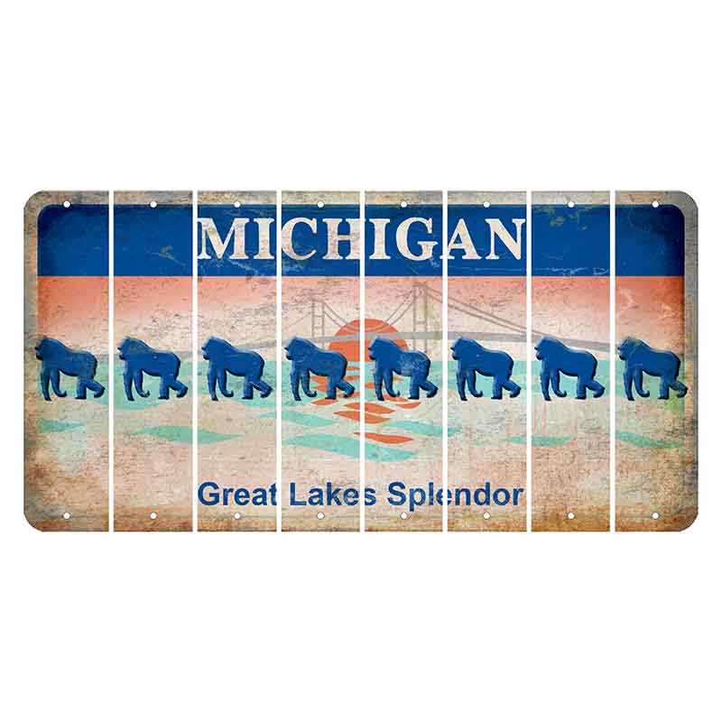 Michigan Great Lakes Splendor Cut License Plate Strips (Set of 8) Gorilla