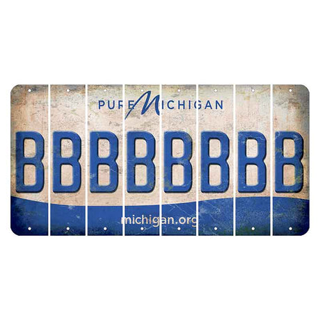 Michigan.org Cut License Plate Strips (Set of 8) B