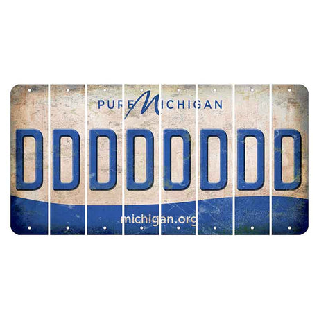 Michigan.org Cut License Plate Strips (Set of 8) D