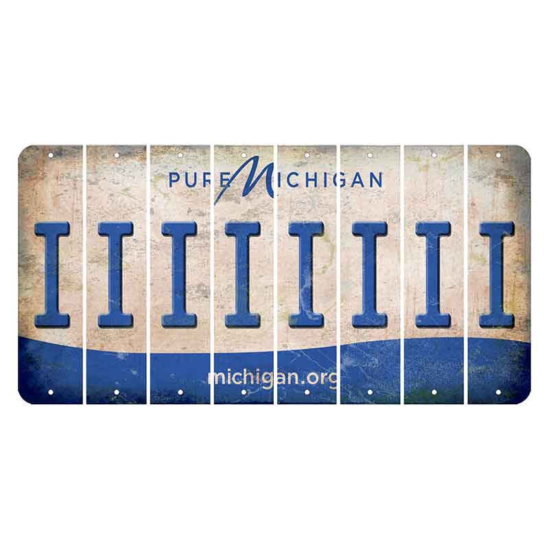 Michigan.org Cut License Plate Strips (Set of 8) I