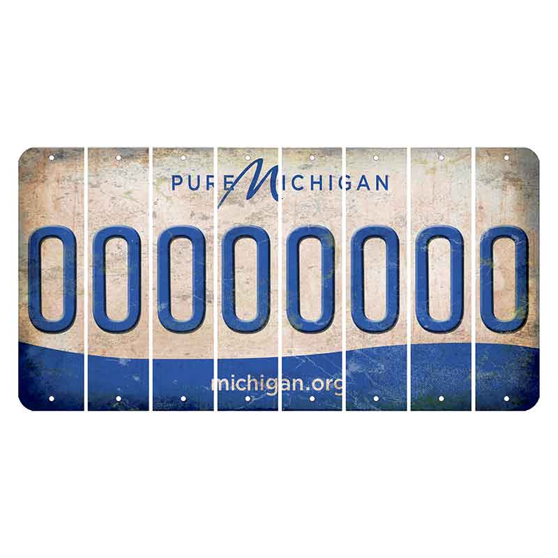 Michigan.org Cut License Plate Strips (Set of 8) O