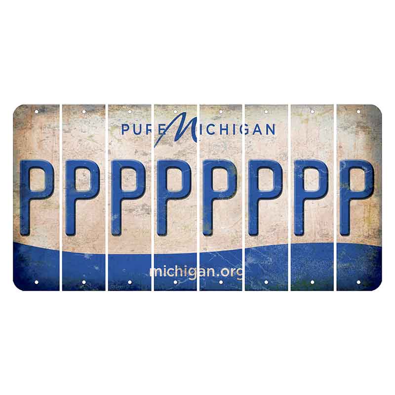 Michigan.org Cut License Plate Strips (Set of 8) P