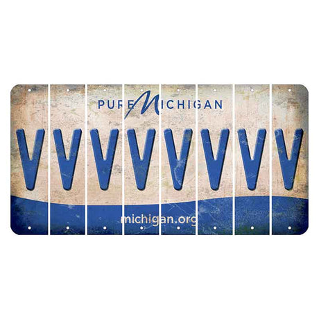 Michigan.org Cut License Plate Strips (Set of 8) V