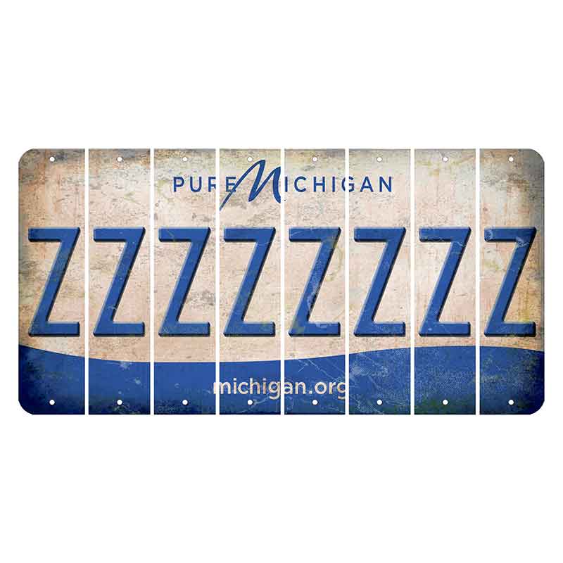 Michigan.org Cut License Plate Strips (Set of 8) Z