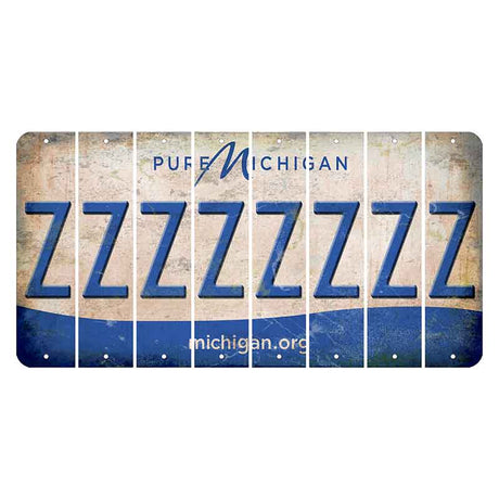 Michigan.org Cut License Plate Strips (Set of 8) Z