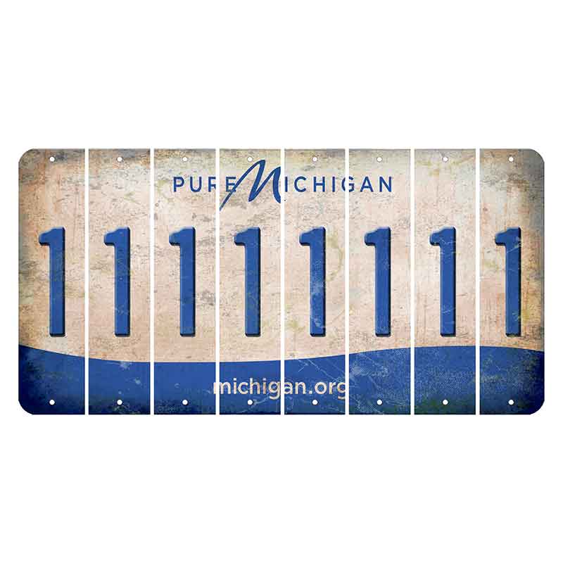 Michigan.org Cut License Plate Strips (Set of 8) 1