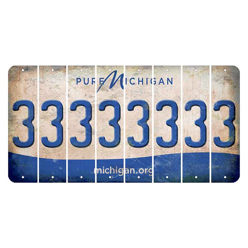 Michigan.org Cut License Plate Strips (Set of 8) 3