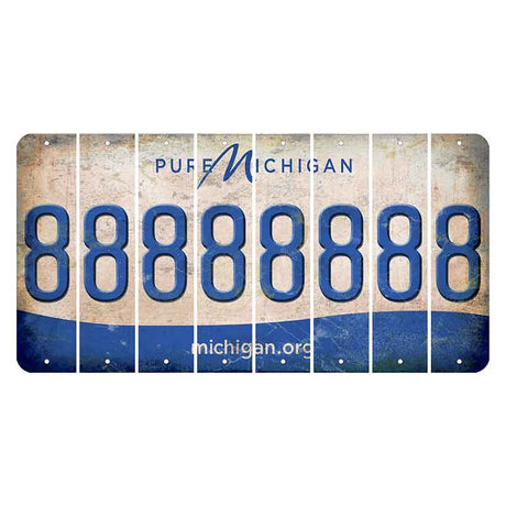 Michigan.org Cut License Plate Strips (Set of 8) 8